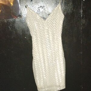 Elegant White Sequin Dress